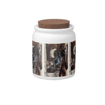 tabby cat painting candy jar