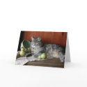 Tabby Cat & Pears Notecard