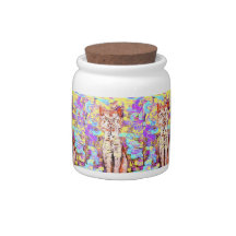 tabby cat popart candy jars