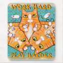 Tabby Cats With Toys Mousepad by jamiecreates1 Tabby Cats With Toys Mousepad