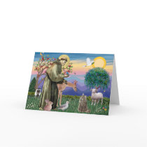 Tabby Norwegian Forest Cat - St Francis cards