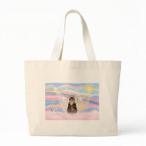 Tabby Tiger Cat Angel in Clouds Canvas Bag