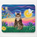 Tabby Tiger Cat - Twilight mousepads by catartgifts Tabby Tiger Cat - Twilight mousepads
