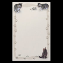Tabby Tracks stationery