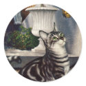 Tabby with Butterfly stickers by Tchotchke Tabby with Butterfly stickers