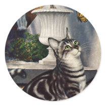 Tabby with Butterfly stickers by Tchotchke Tabby with Butterfly stickers
