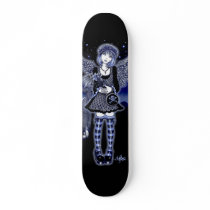 "Tabitha" Blue Gothic Angel Art Skateboard