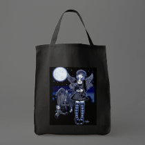 "Tabitha" Gothic Guardian Angel Art Canvas Tote bags