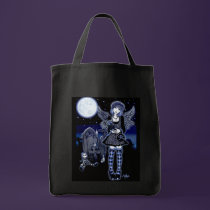 "Tabitha" Gothic Guardian Angel Art Canvas Tote bags