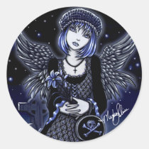 tabitha, stickers, guardian, angel, gothic, fairies, dark, angels, fairy, myka, jelina, faeries, skull and crossbones, skulls, fantasy, Adesivo com design gráfico personalizado