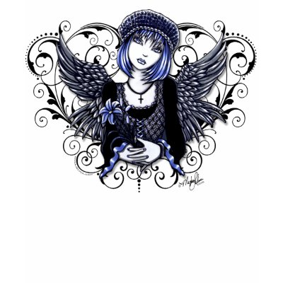 Tabitha Victorian Angel Heart Scroll Tank Tee Shirts by mykajelina
