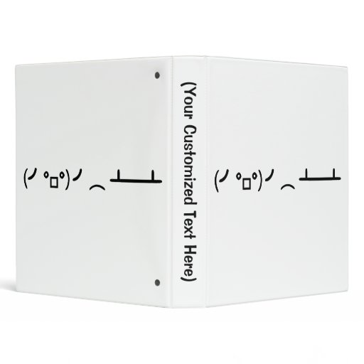 Table Flip Flipping Ascii Emoticon Binders Zazzle
