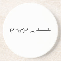 Table Flip Flipping Ascii Emoticon Beverage Coaster