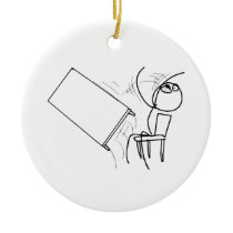 Table Flip Flipping Rage Face Meme Christmas Tree Ornament