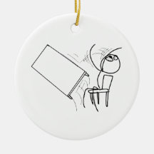 Table Flip Flipping Rage Face Meme Ornament