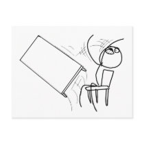 Table Flip Flipping Rage Face Meme Postcard