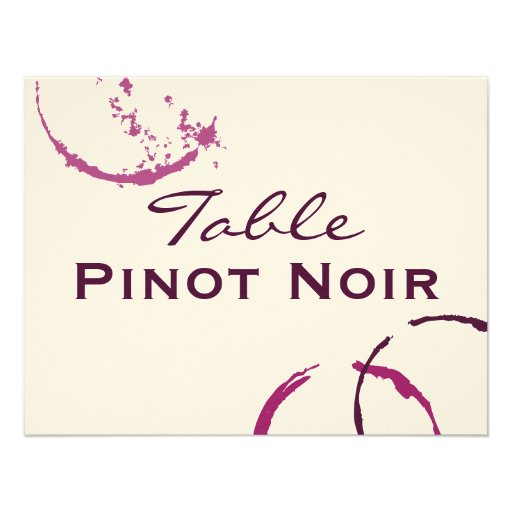 Table Name Cards | Types of Wine Theme