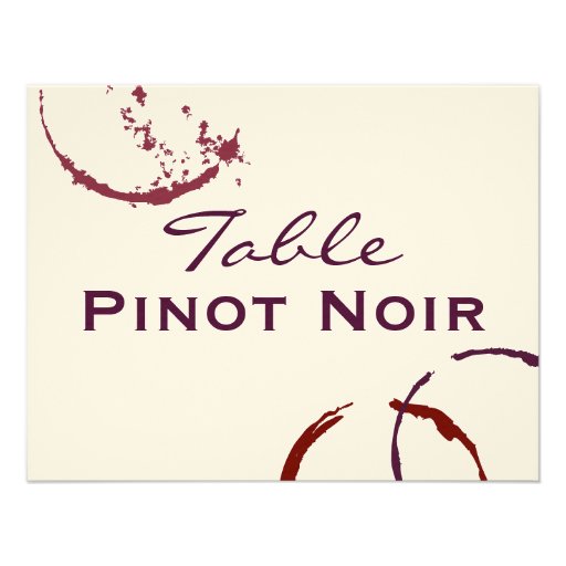 Table Name Cards | Types of Wine Theme