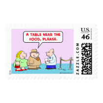 table near food waiter fat restaurant stamps