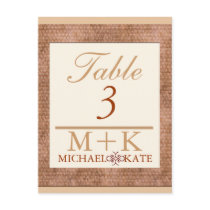 Table no wedding suede look modern postcard
