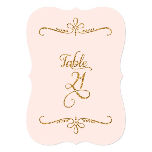 Table Number 21, Fancy Script Lettering Receptions Card Zazzle