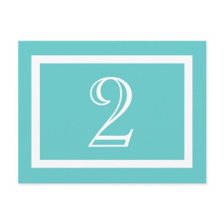 Table Number Card - Aqua - Customizable Postcard