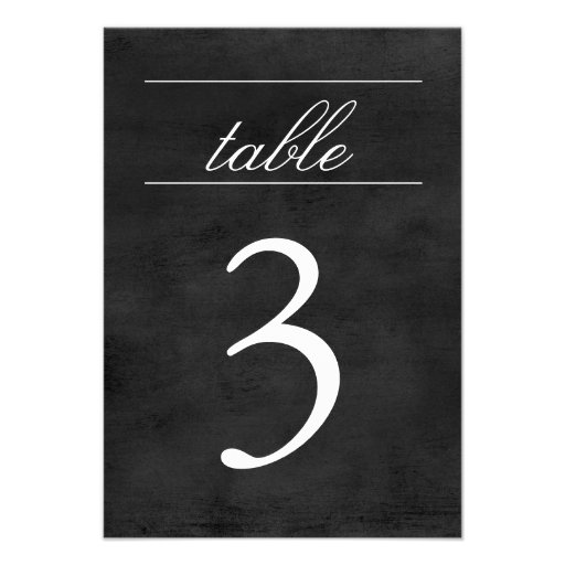 Table Number Card | Chalkboard