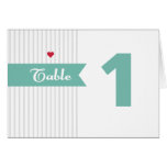 Table Number Card Modern Ribbon Collection