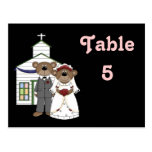 Table Number Card Wedding Bears Post Cards