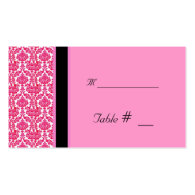 table number card with reception address business cards