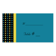 table number card with reception address business cards