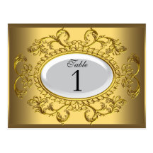 Table Number Cards Royal White Gold Post Card
