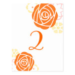 Table Number Orange Yellow  Postcard postcards