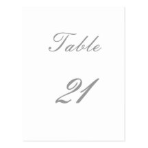 Table Number Post Card