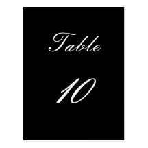Table Number Post Card