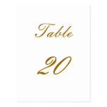 Table Number Post Cards