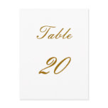 Table Number Post Cards