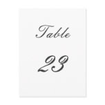Table Number Postcards