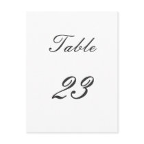 Table Number Postcards
