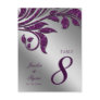Table Number Postcard Purple Sparkle Leaf