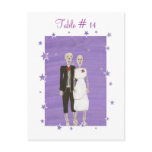 Table Number postcards, Wedding Skeleton Couple postcards