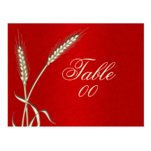 Table number red wedding party birthday postcard