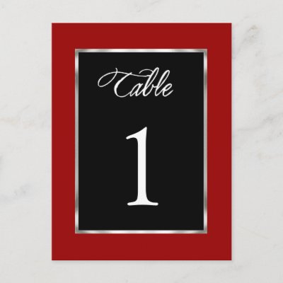 Table Number Simple Silver Frame Post Card