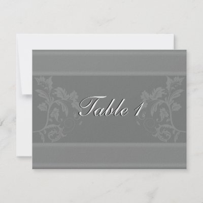 Table Number Wedding Card Slate Grey Floral Personalized Invite by 