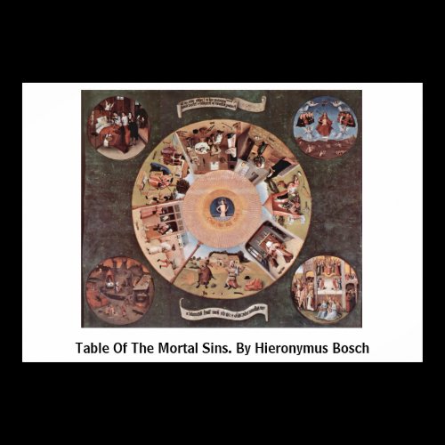 Table Of The Mortal Sins. By Hieronymus Bosch Poster