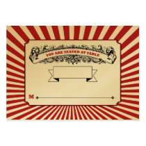 Table # Place Cards Circus Red business cards