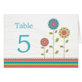 Table Place Cards Tall Rainbow Flowers Wedding