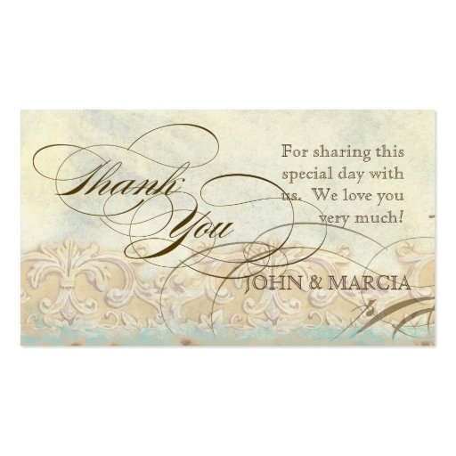 Table Place Setting Card Great Egret Coastal Beach Business Cards (back side)