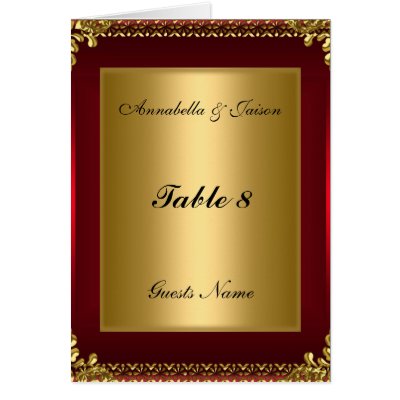 Table Placement Card and Menu