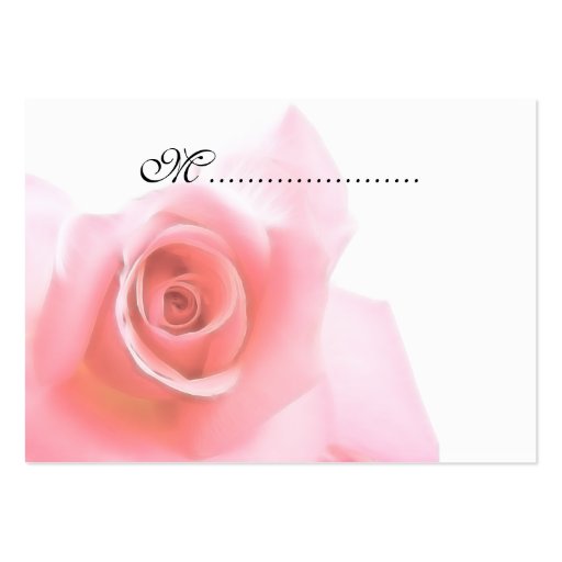 Table Seating Card Pink Rose Wedding Set Business Cards (front side)
